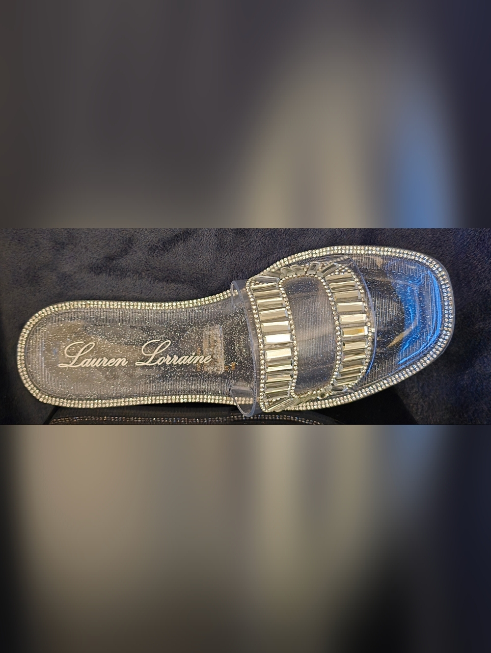 Jane By Lauren Lorraine Clear Slide Sandal with Silver Accents - Picture 7 of 9